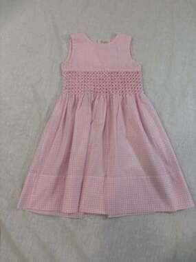 Rosalina Collections Pink Gingham Smocked Dress Size 2T